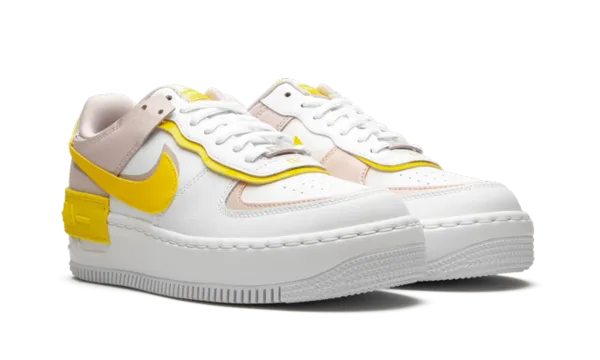 Nike Air Force 1 Shadow White Barely Rose Speed Yellow