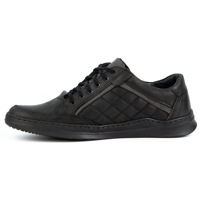 Olivier Chaussures décontractées en cuir pour hommes 297GT noir le noir