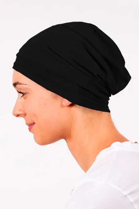 Pack bandeau et bonnet chimiothérapie Vodoo corail et noir