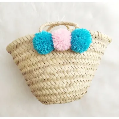 PANIER ENFANT AVEC 3 POMPONS