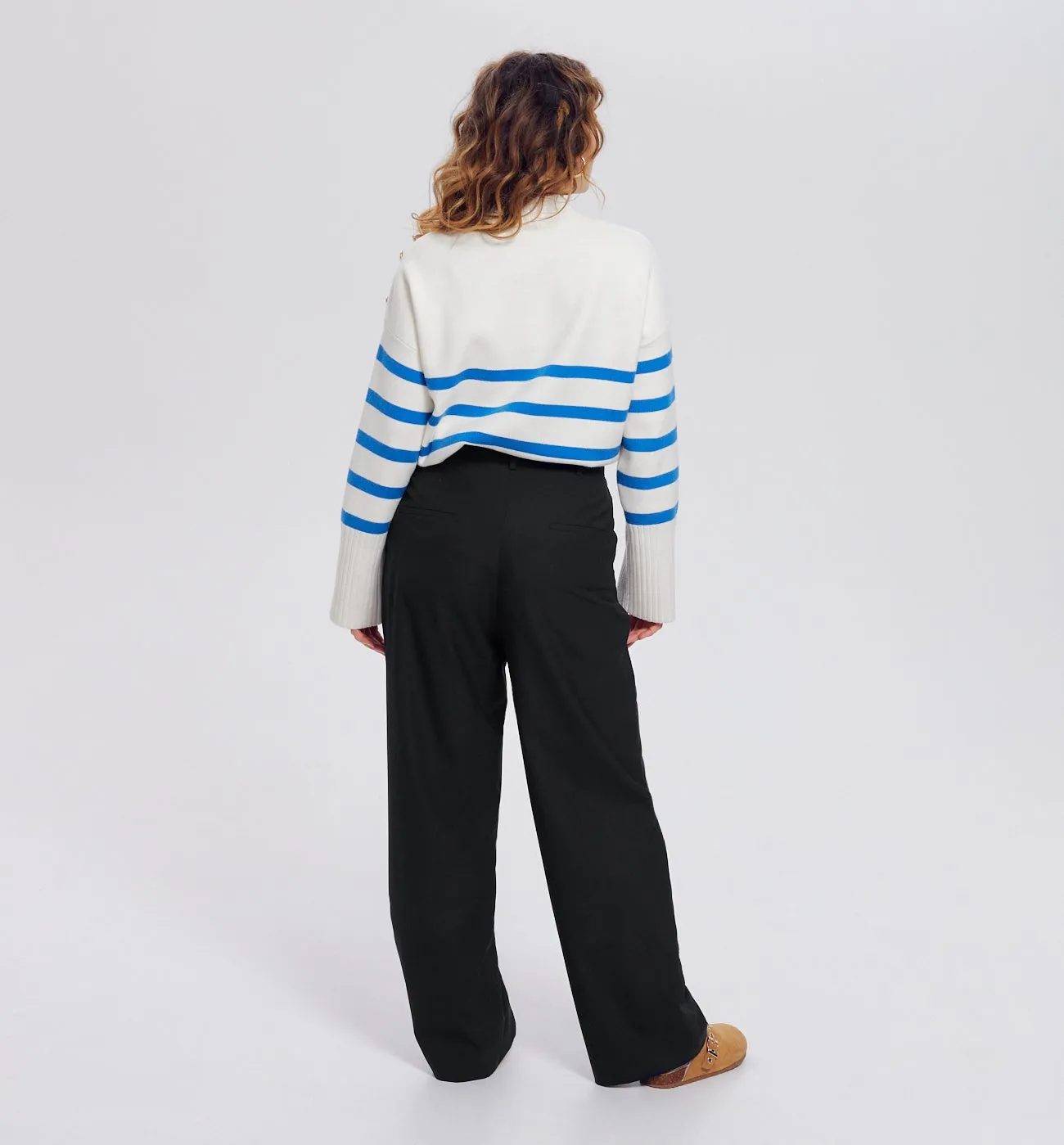 Pantalon large à pinces Femme - Marine