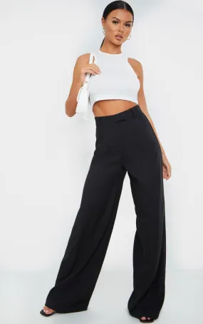 Pantalon à pinces ample tissé noir