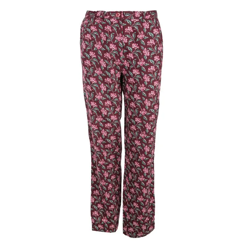 Pantalon à pinces fleuri bordeau Femme AMERICAN VINTAGE à prix 