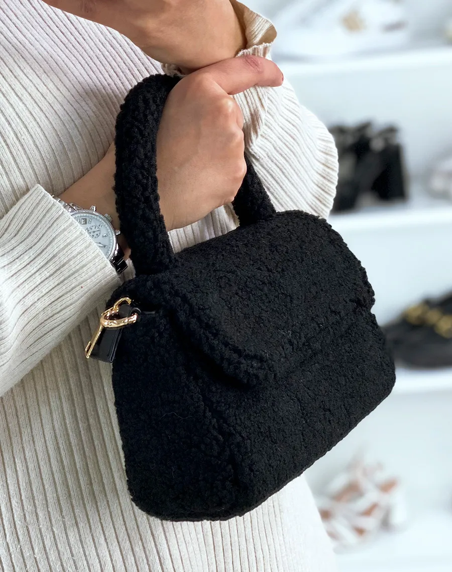 Petit sac à main noir teddy 