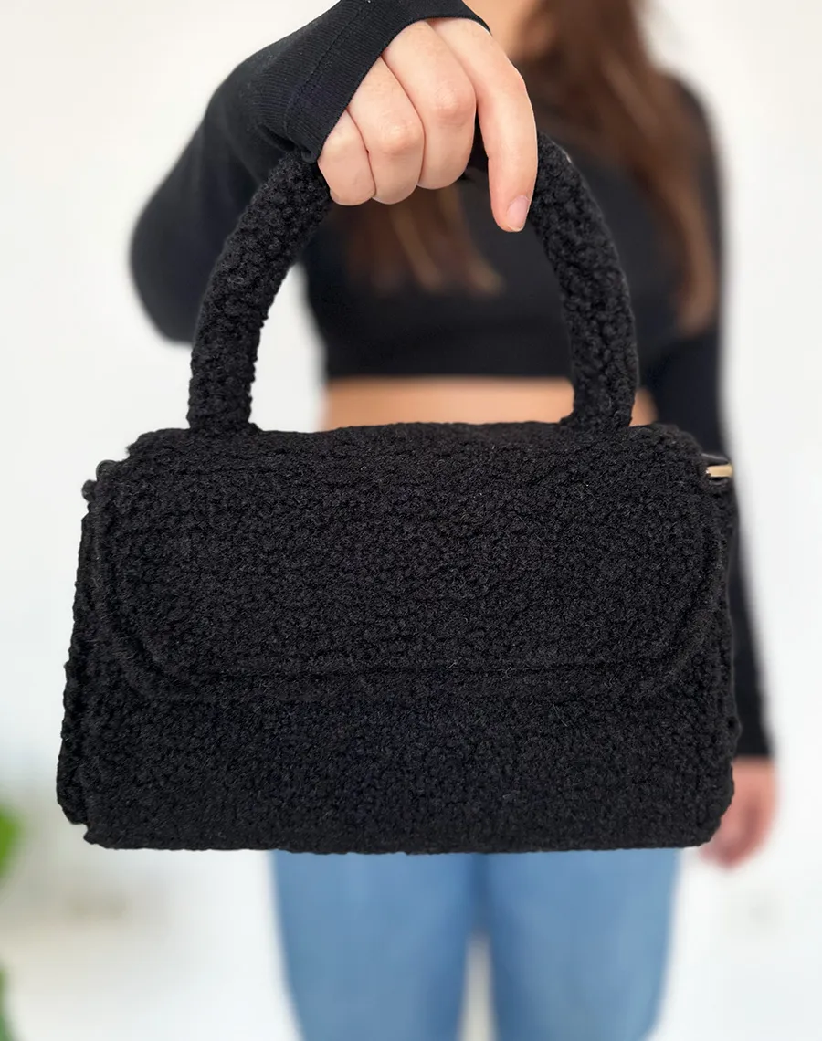 Petit sac à main noir teddy 