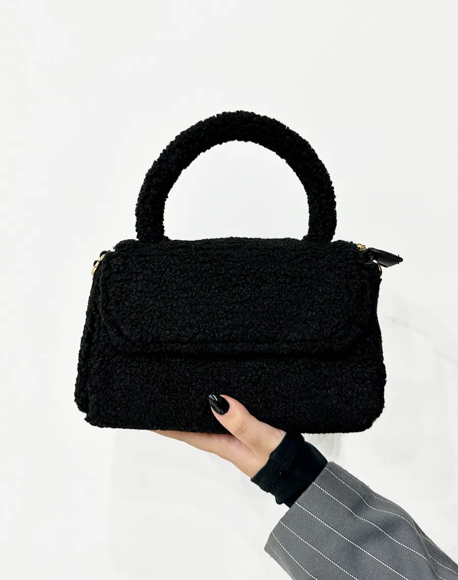 Petit sac à main noir teddy 