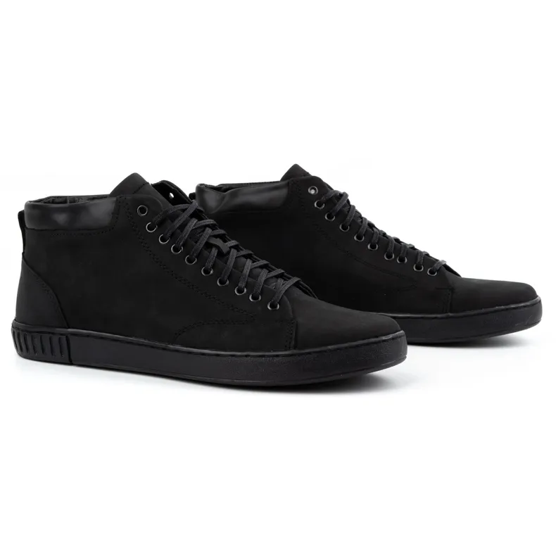 Polbut Chaussures creepers en cuir pour hommes 2108sw noir le noir