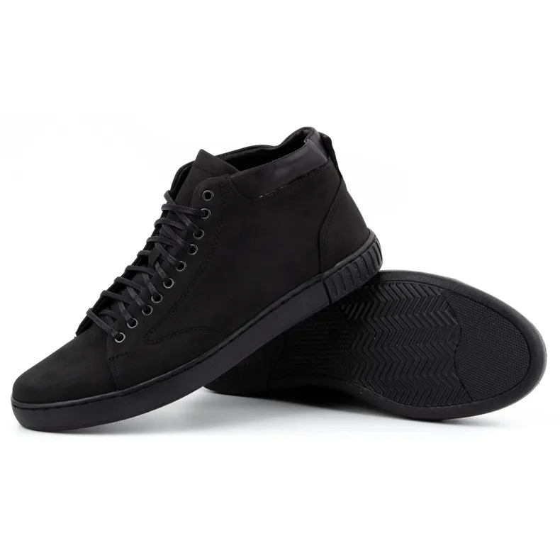 Polbut Chaussures creepers en cuir pour hommes 2108sw noir le noir