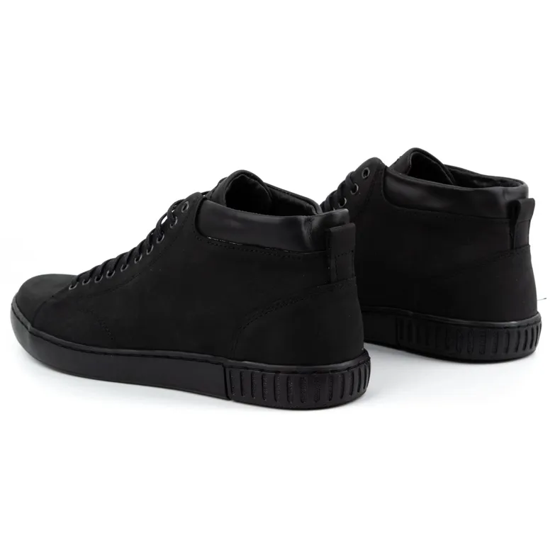 Polbut Chaussures creepers en cuir pour hommes 2108sw noir le noir