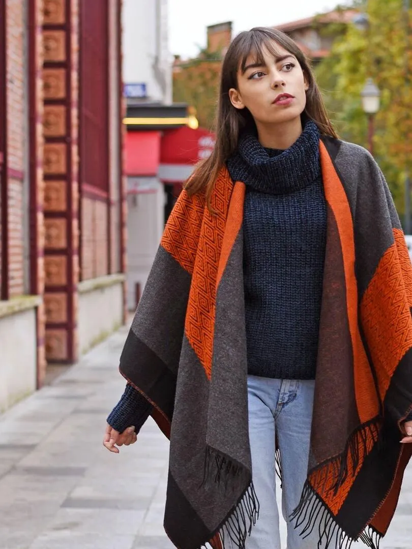 Poncho Loan - Fabriqué en France - Orange