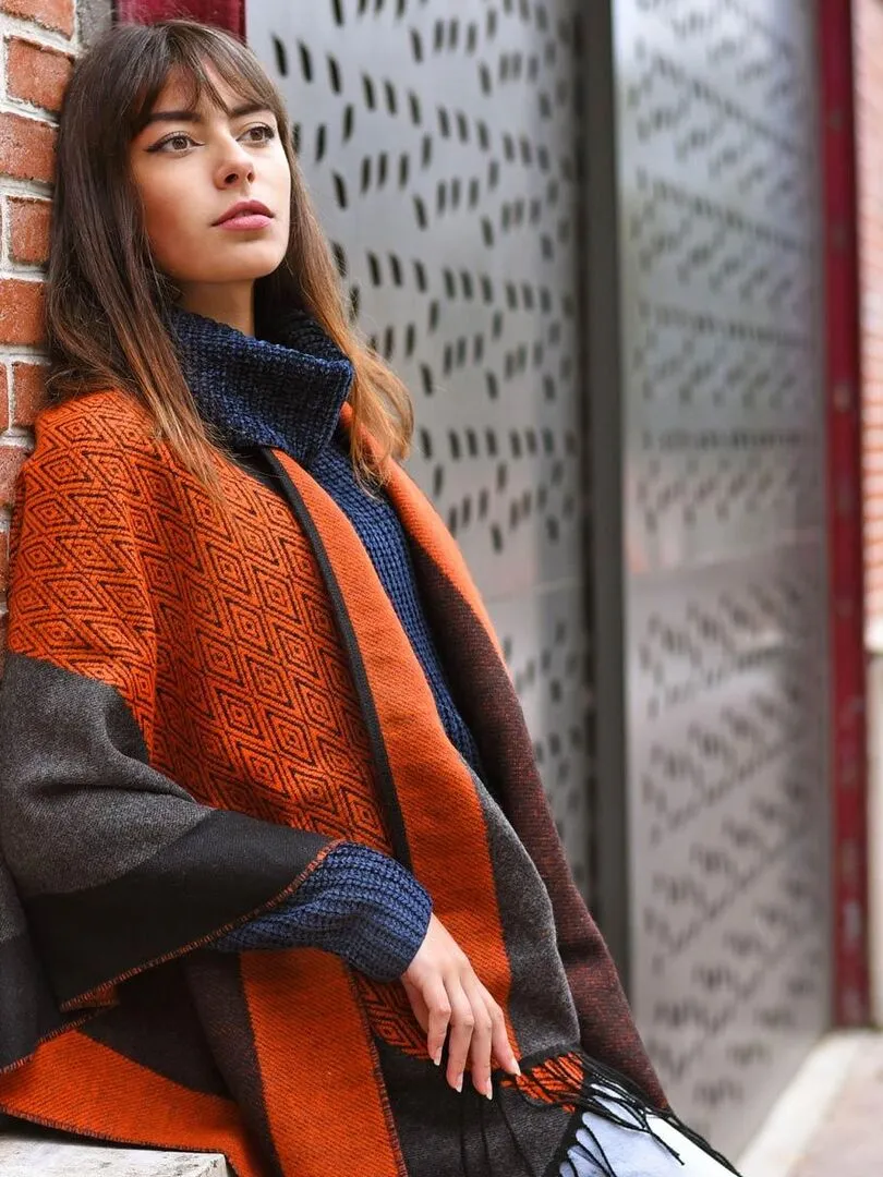 Poncho Loan - Fabriqué en France - Orange