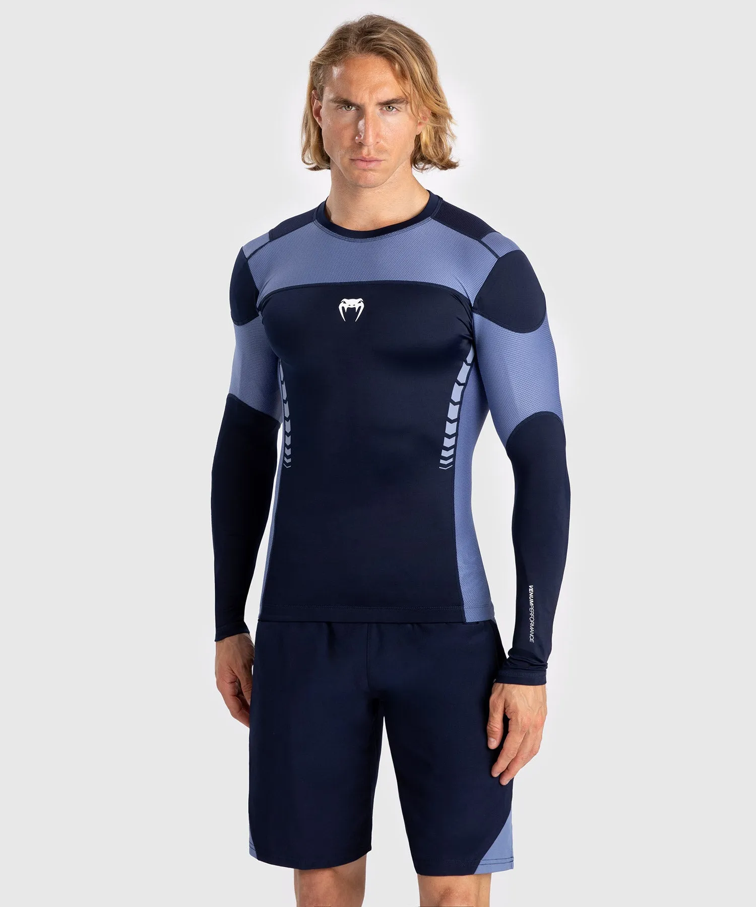 Rashguard À Manches Longues pour Hommes Venum Tempest - Bleu Marine/Bleu