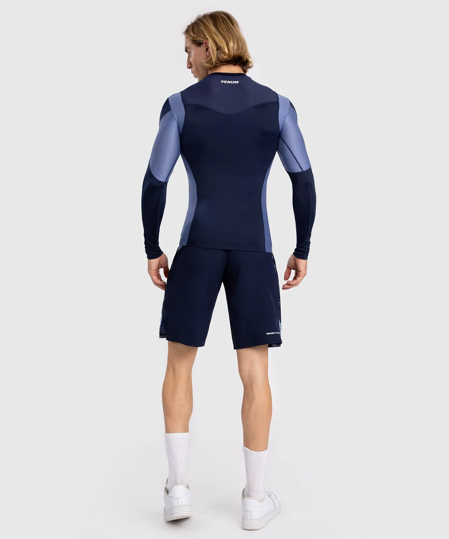 Rashguard À Manches Longues pour Hommes Venum Tempest - Bleu Marine/Bleu