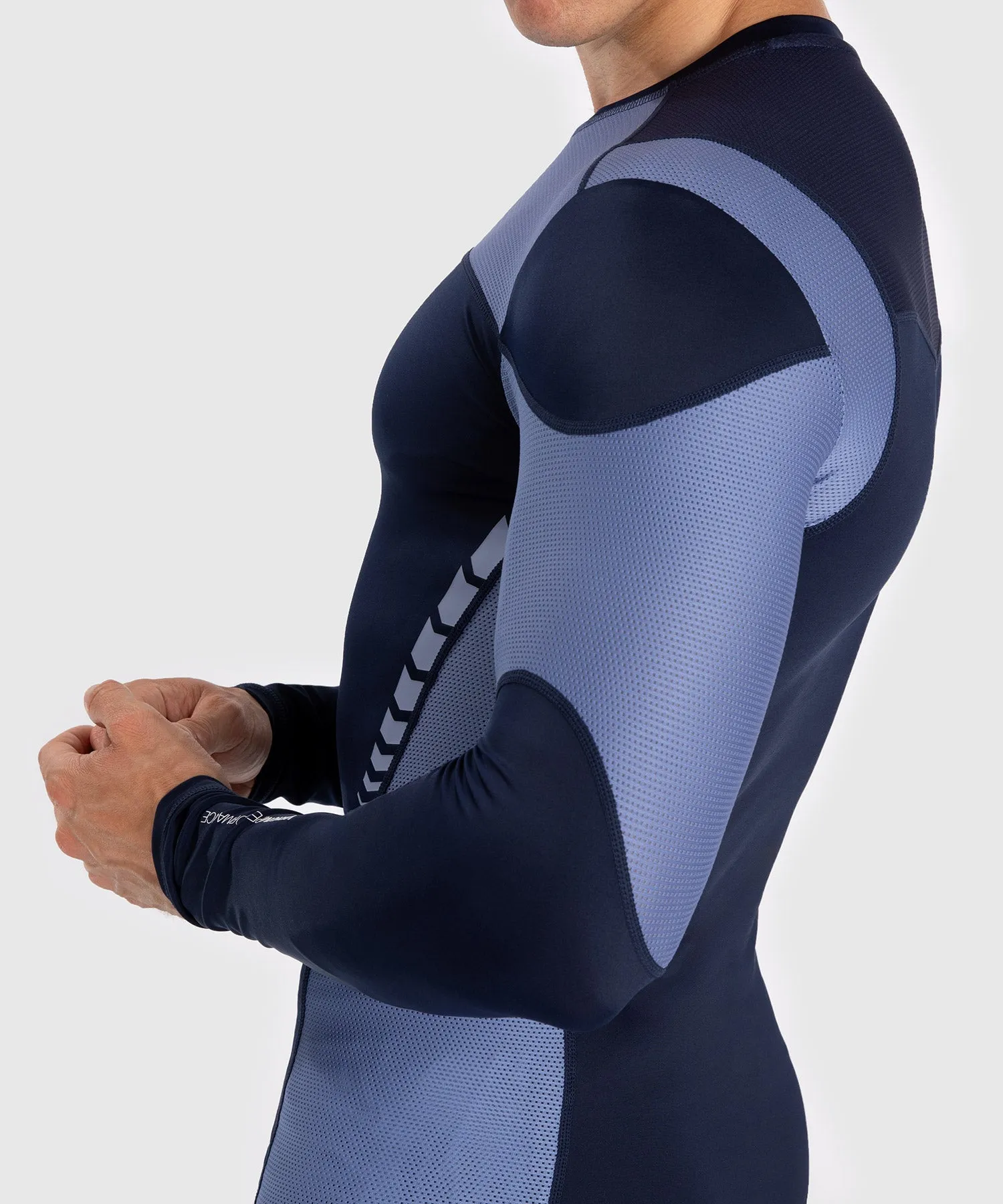 Rashguard À Manches Longues pour Hommes Venum Tempest - Bleu Marine/Bleu