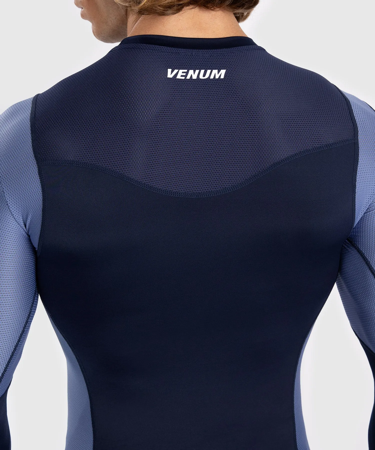 Rashguard À Manches Longues pour Hommes Venum Tempest - Bleu Marine/Bleu