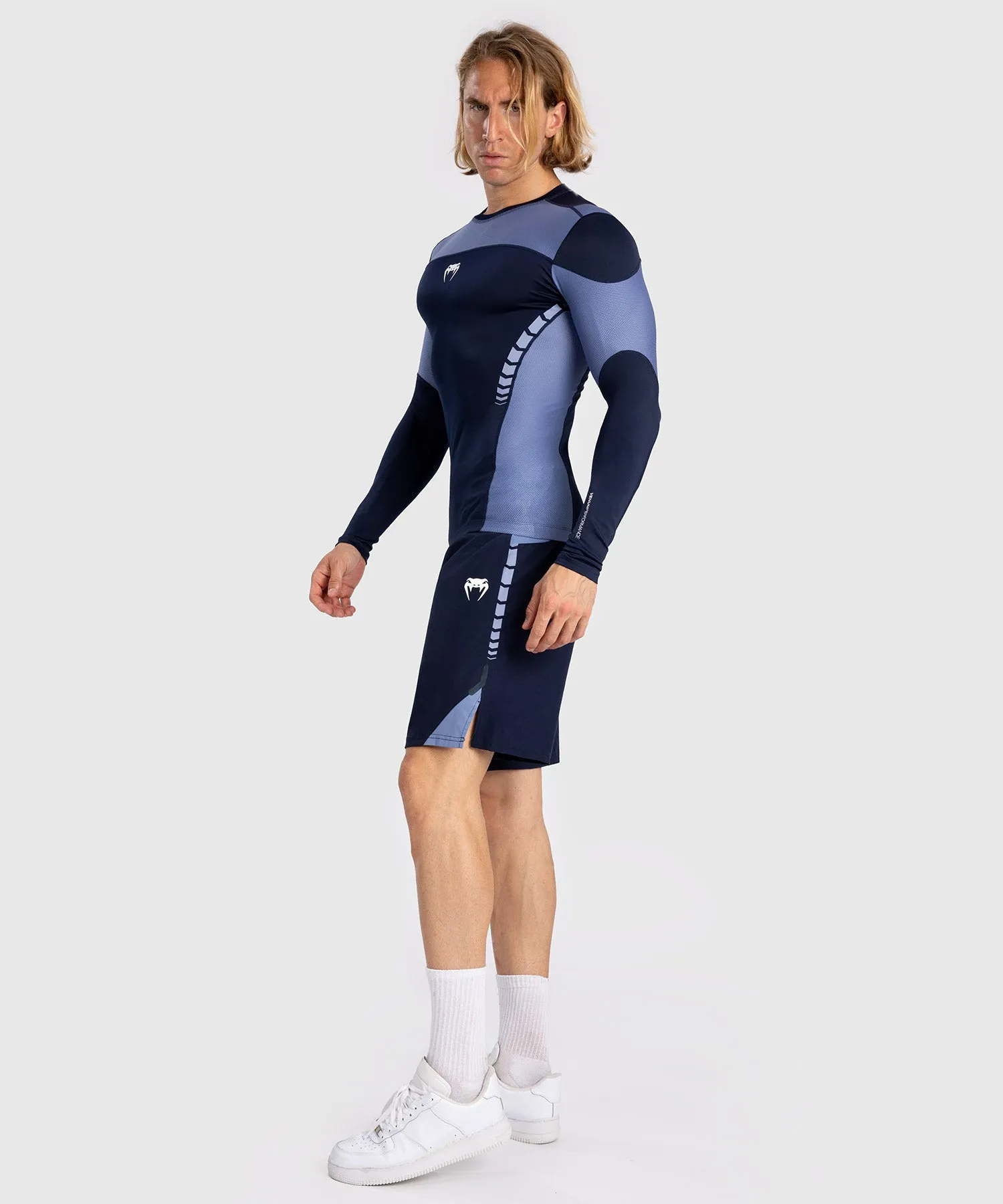 Rashguard À Manches Longues pour Hommes Venum Tempest - Bleu Marine/Bleu