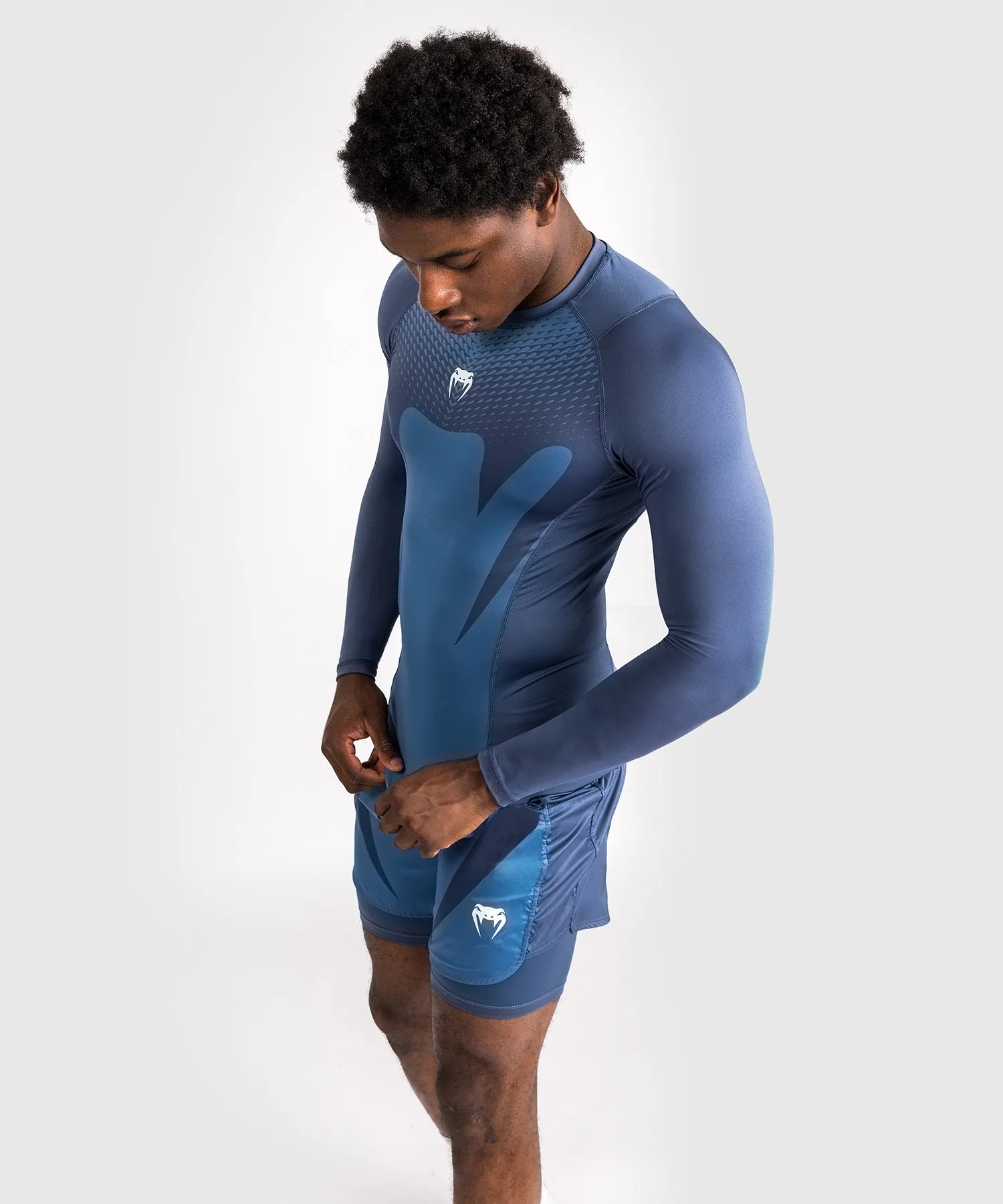 Rashguard à Manches Longues pour Hommes Venum Attack - Bleu marine