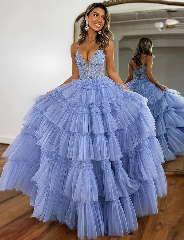 Robe de bal de fin d'année longue et décolletée