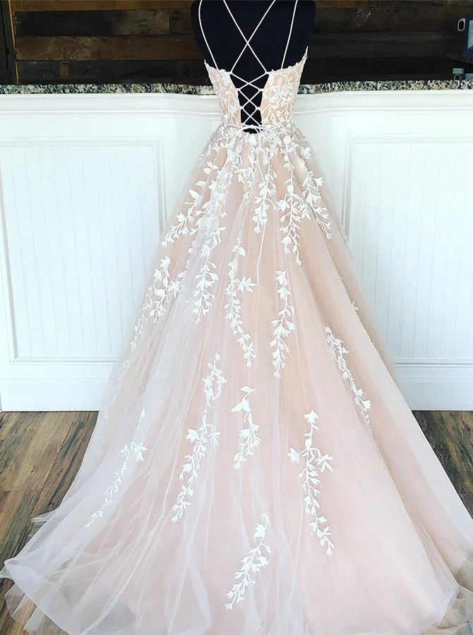 Robe de Bal Longue Princesse avec Broderie