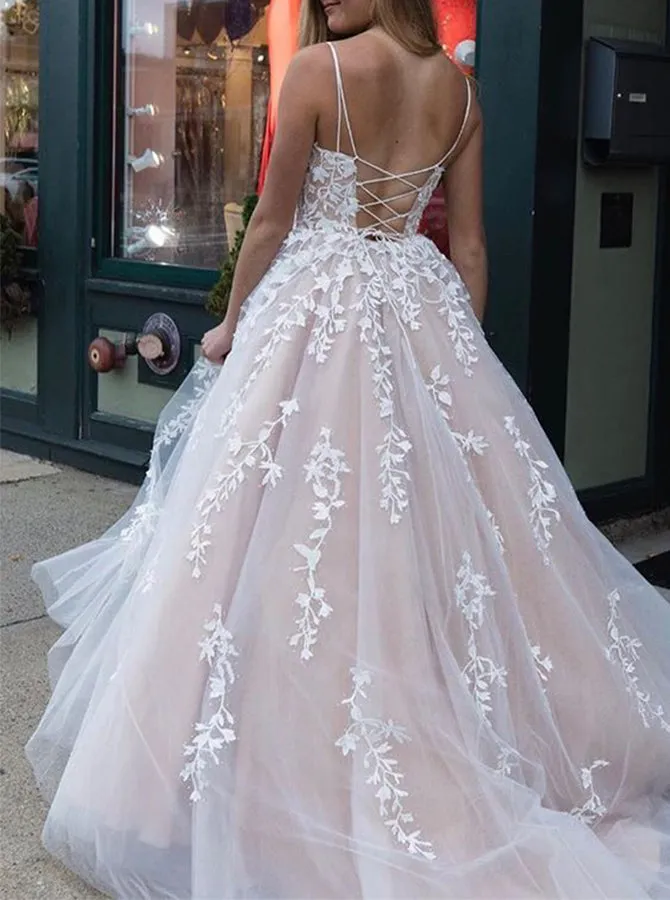 Robe de Bal Longue Princesse avec Broderie