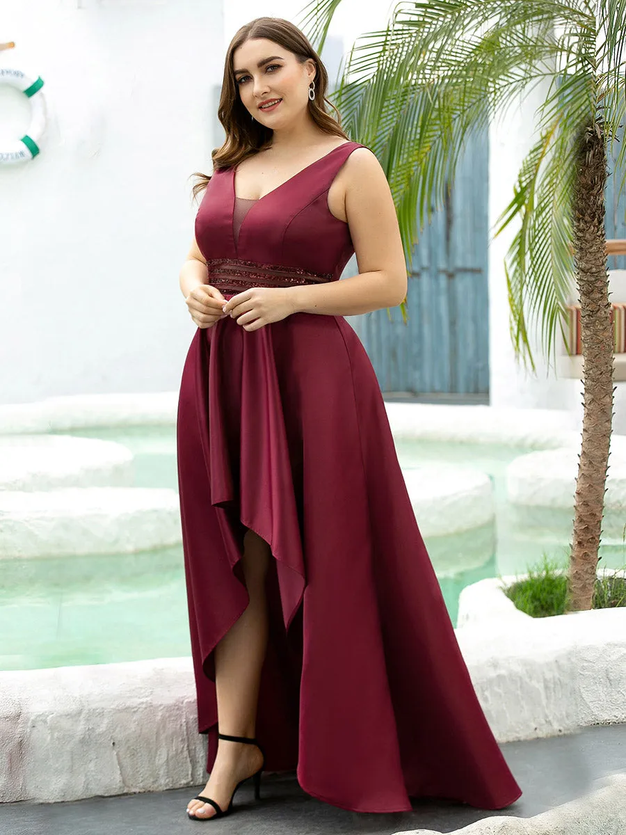 Robe de cocktail asymétrique haute taille grande taille pour femmes