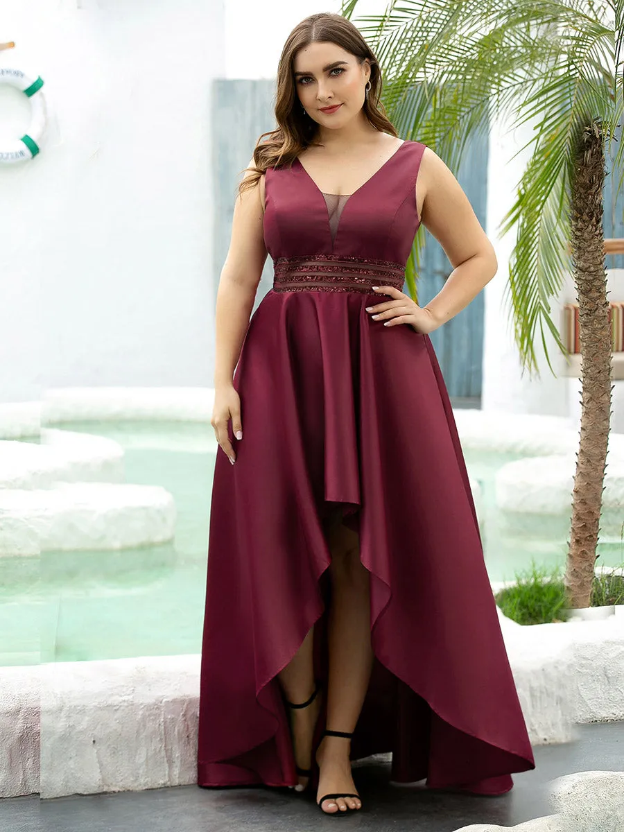 Robe de cocktail asymétrique haute taille grande taille pour femmes