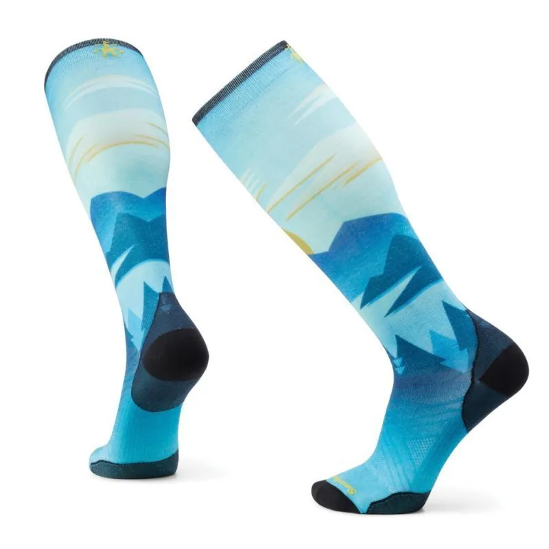 Smartwool Ski Zero Cushion Chasing Mountains Print OTC Socks - Chaussettes en laine mérinos | Hardloop