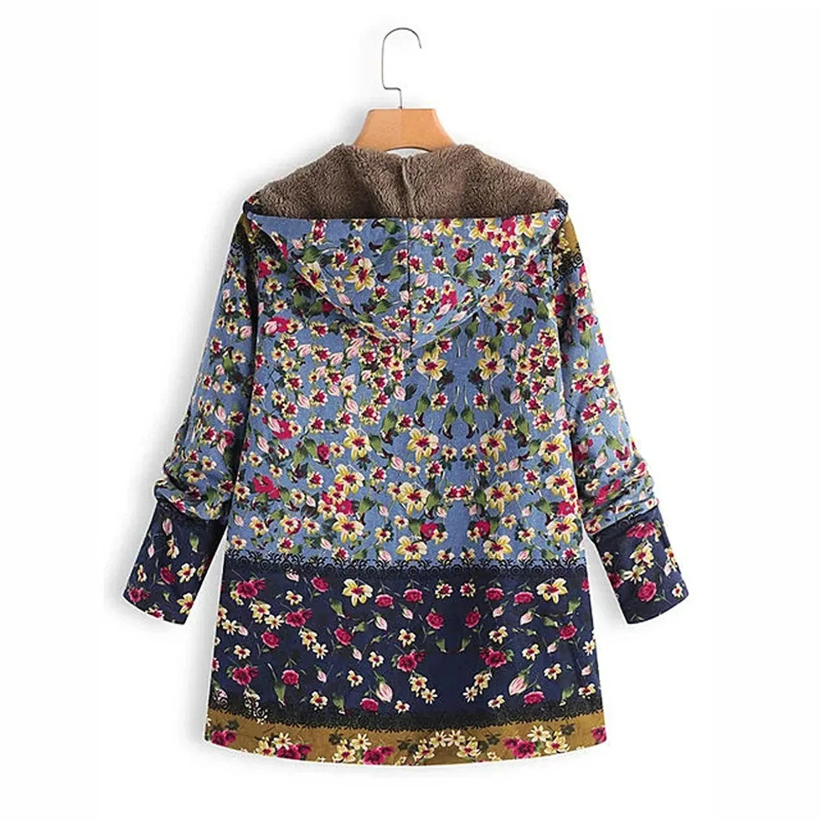 Sophie Paris I Chic Manteau à capuche avec imprimé floral