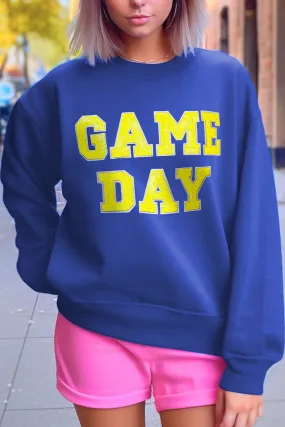 Sweat-shirt graphique à col ras du cou Game Day bleu foncé