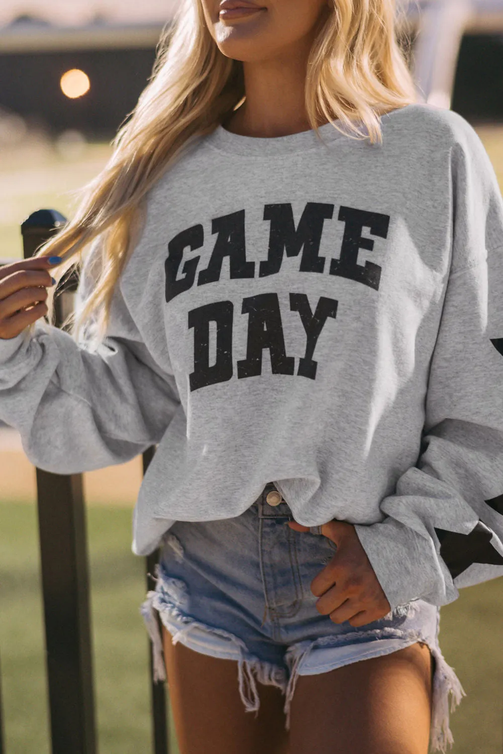 Sweat-shirt noir Game Day Graphic Rugby Football Season