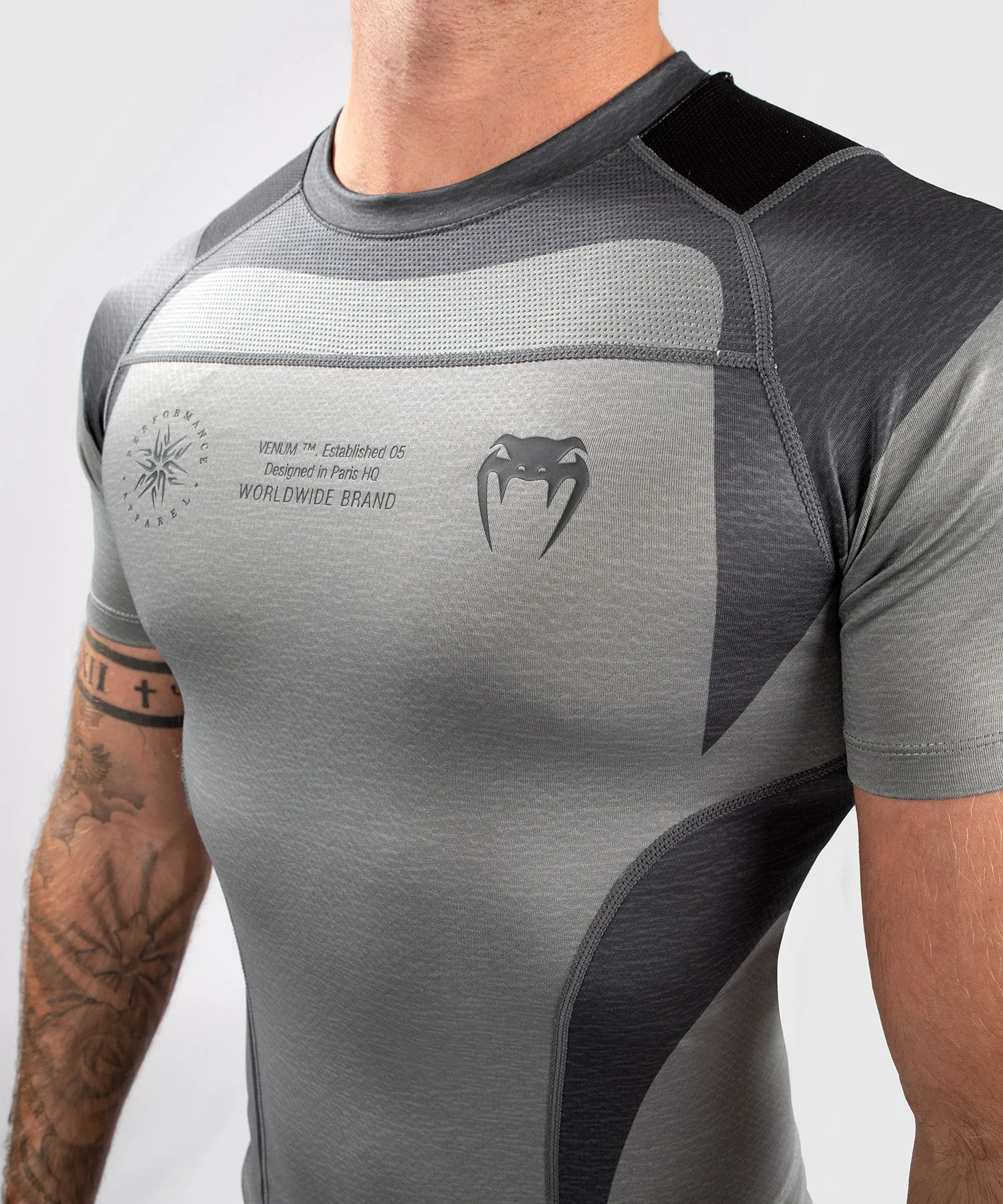 T-Shirt de Compression Venum Stone - Manches Courtes - Vert Minéral