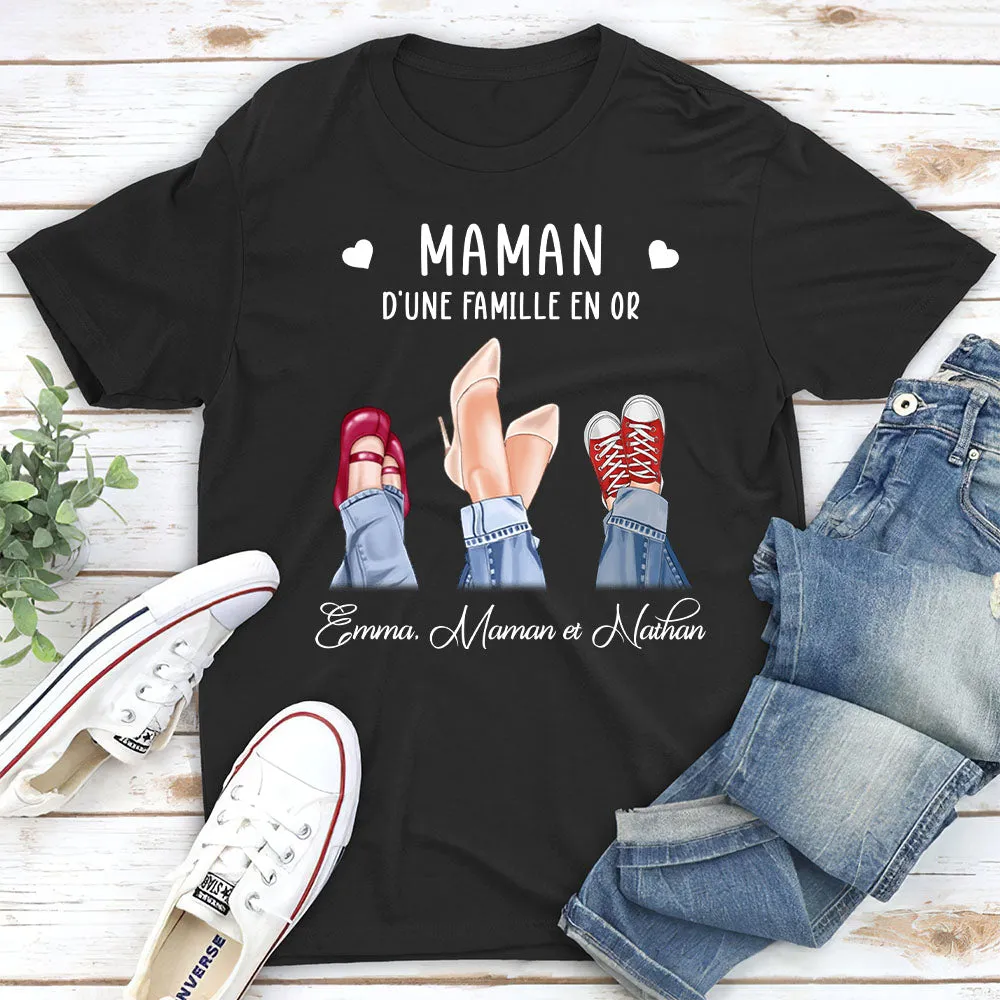 T-Shirt Personnalisé - Maman D‘une Famille En Or