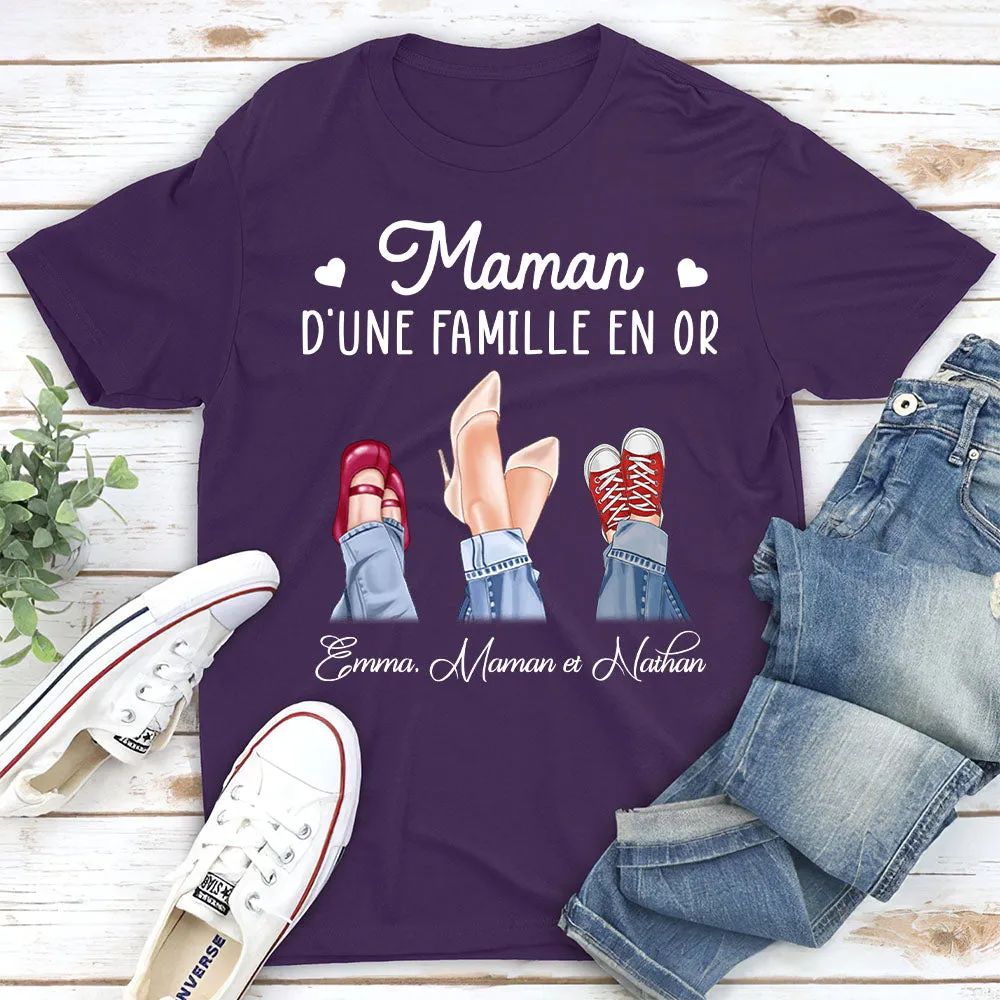 T-Shirt Personnalisé - Maman D‘une Famille En Or