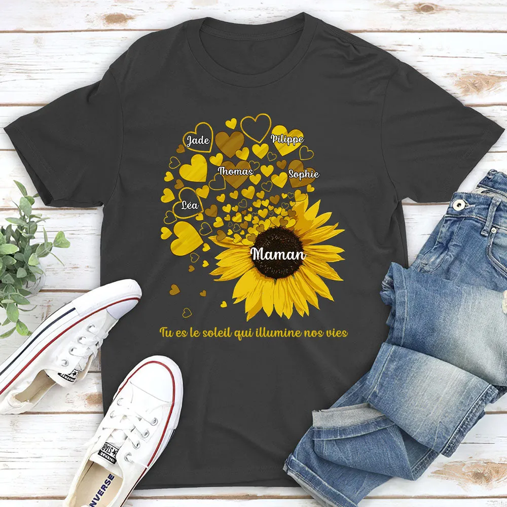 T-Shirt Personnalisé - Maman Tu Es Notre Soleil