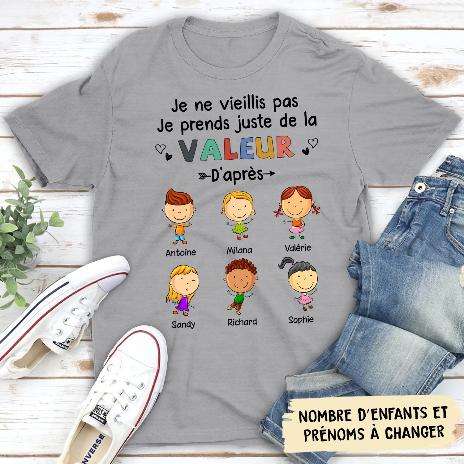 T-shirt Unisex Personnalisé - Je Prends Juste De La Valeur D‘Après Mes Petits