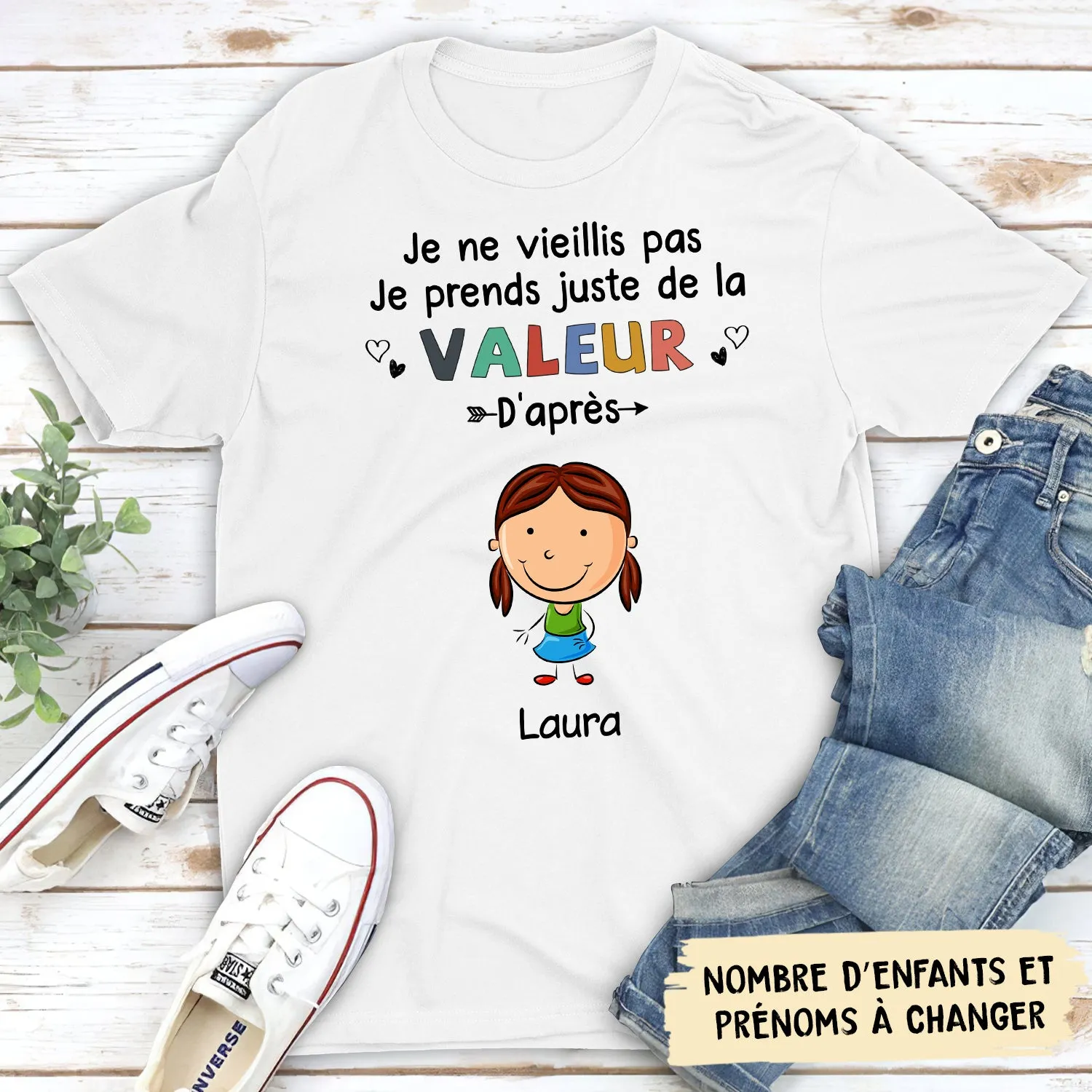 T-shirt Unisex Personnalisé - Je Prends Juste De La Valeur D‘Après Mes Petits