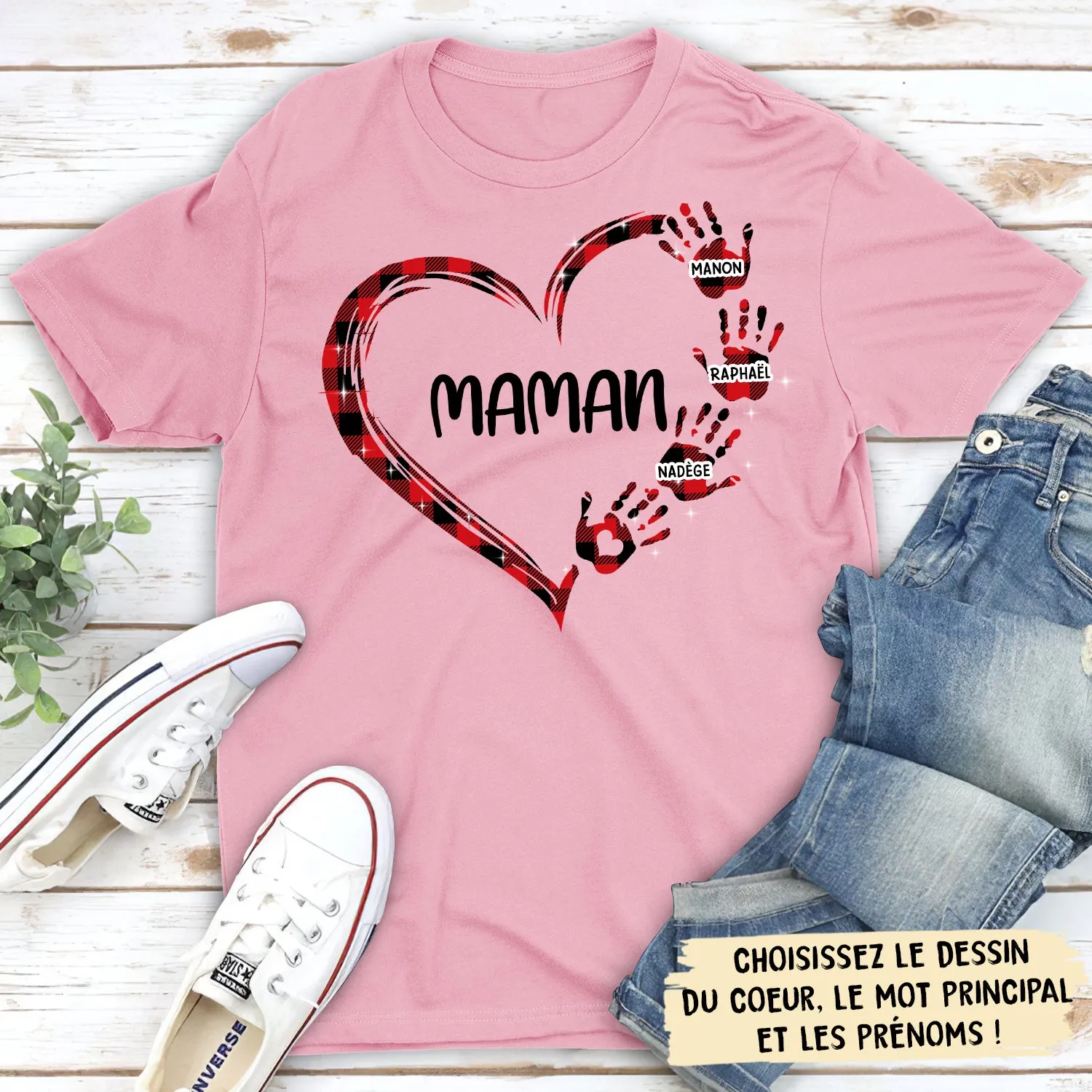 T-shirt Unisex Personnalisé - La Famille De Mamie/Maman