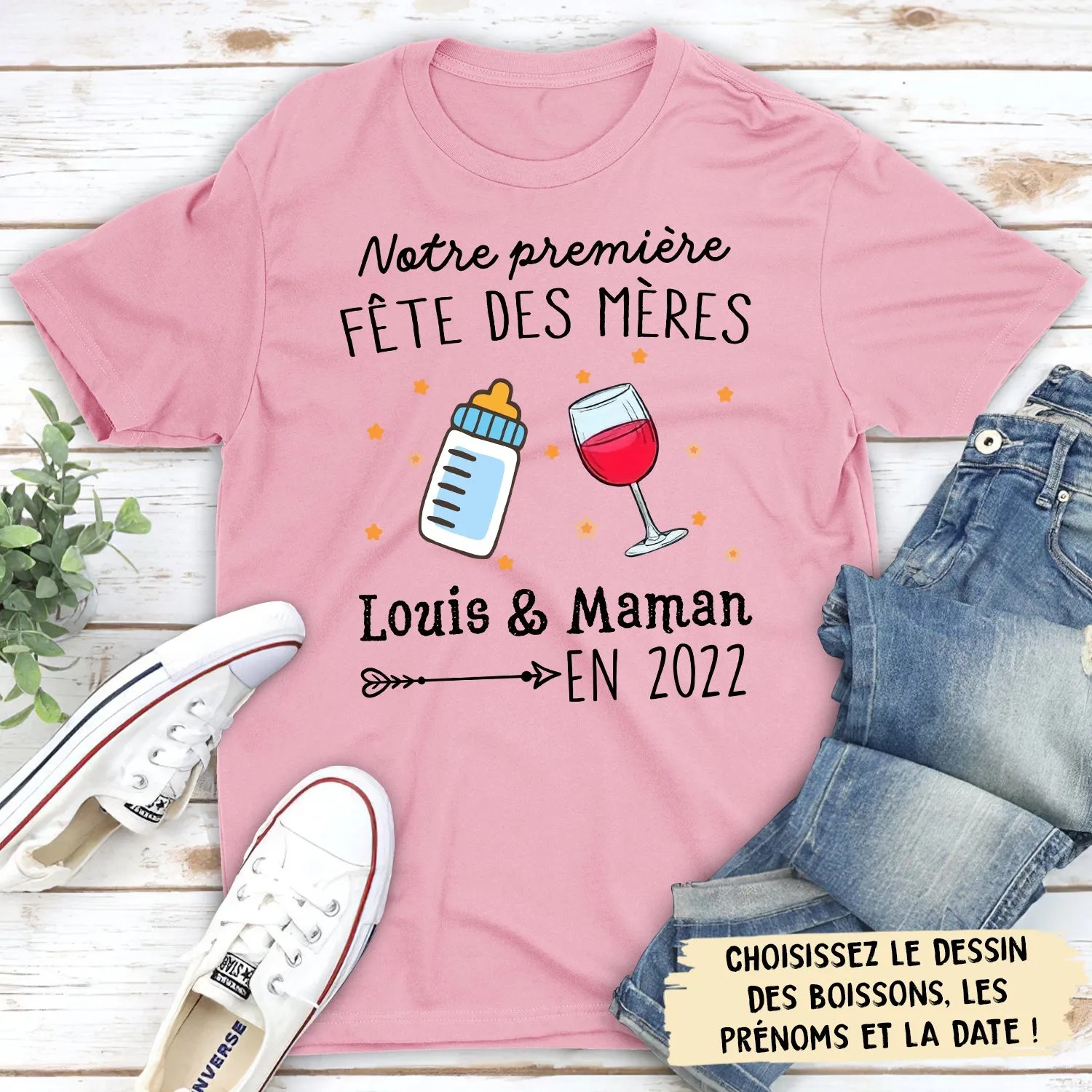 T-shirt Unisex Personnalisé - Notre Première Fête Des Mamans