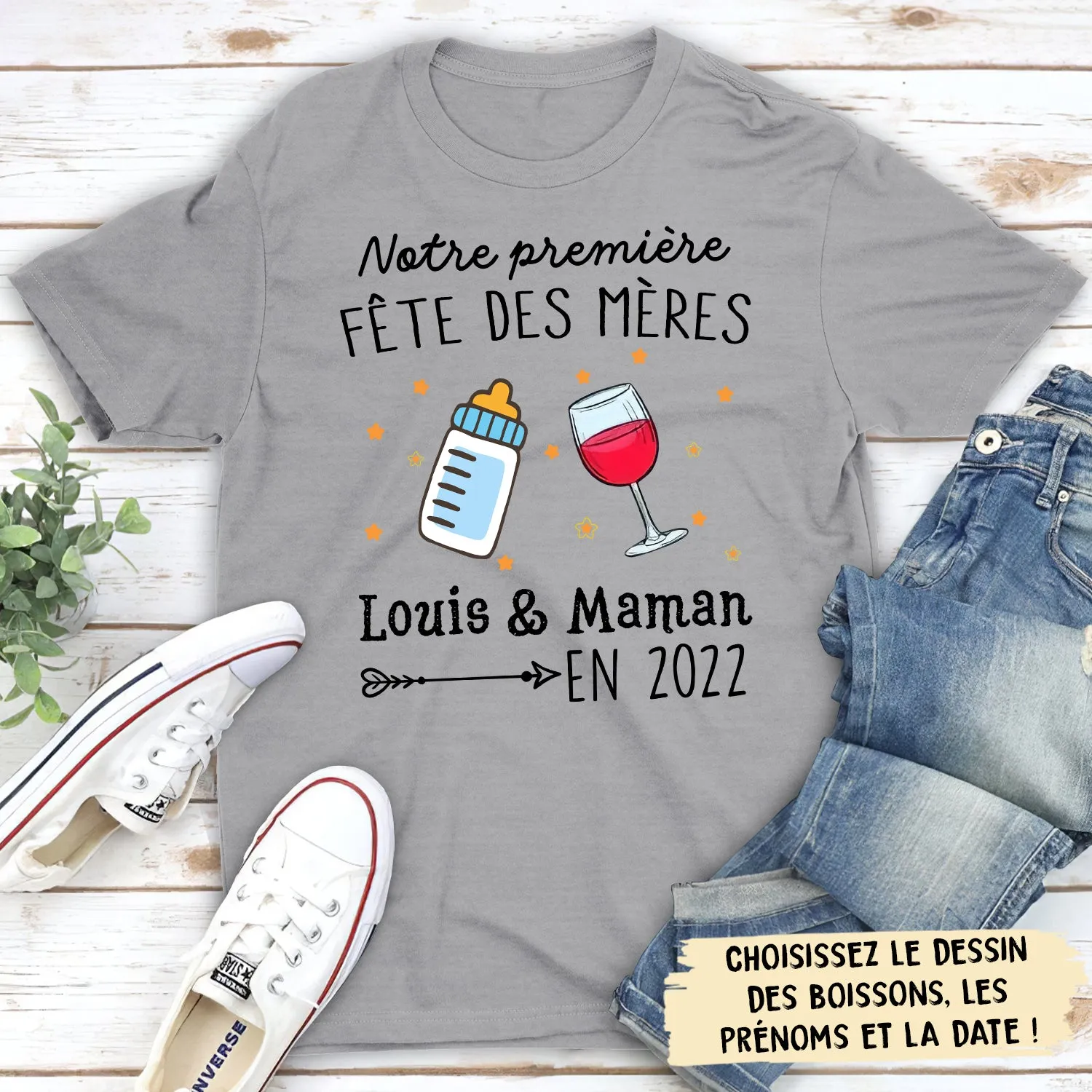 T-shirt Unisex Personnalisé - Notre Première Fête Des Mamans