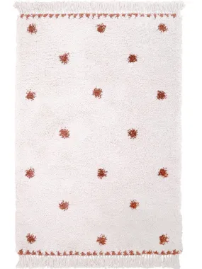 Tapis Rectangulaire Pois Terracotta Wooly (100 X 150 Cm) - Ecru