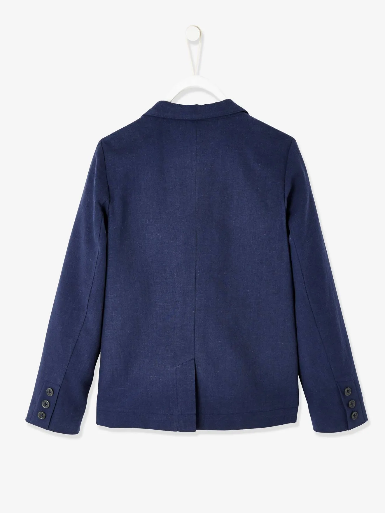 Veste de cérémonie garçon en coton/lin bleu - Vertbaudet